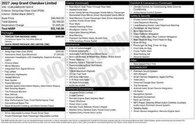 2027 Jeep Grand Cherokee GRAND CHEROKEE LIMITED 4X4