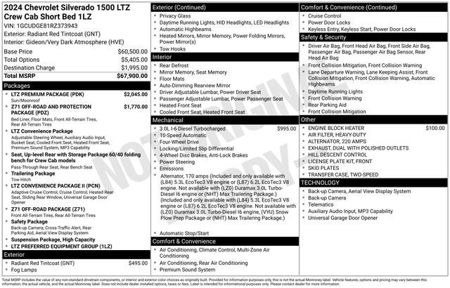 2024 Chevrolet Silverado 1500 4WD Crew Cab Short Bed LTZ