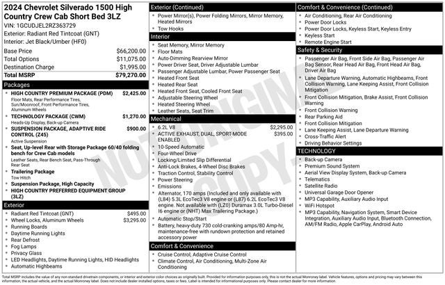 2024 Chevrolet Silverado 1500 4WD Crew Cab Short Bed High Country