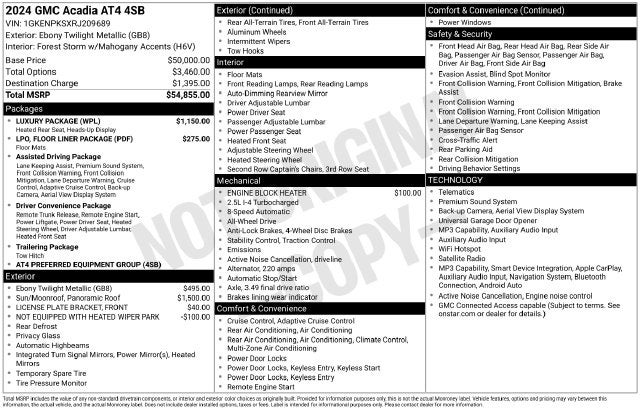 2024 GMC Acadia AWD AT4