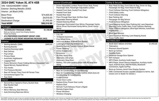 2024 GMC Yukon XL 4WD AT4