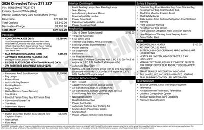 2026 Chevrolet Tahoe 4WD Z71