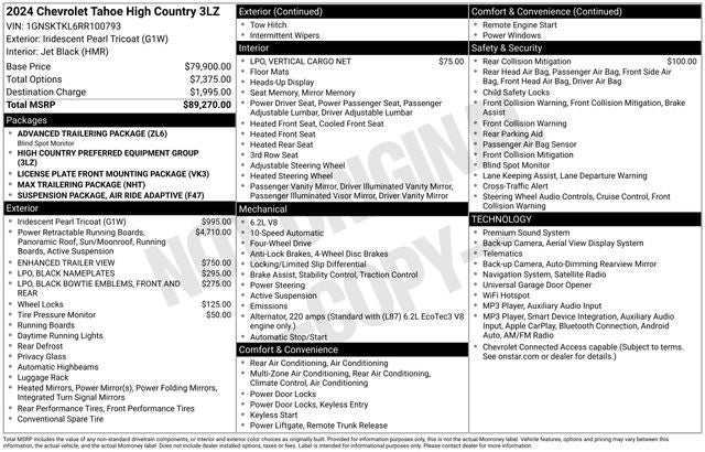 2024 Chevrolet Tahoe 4WD High Country