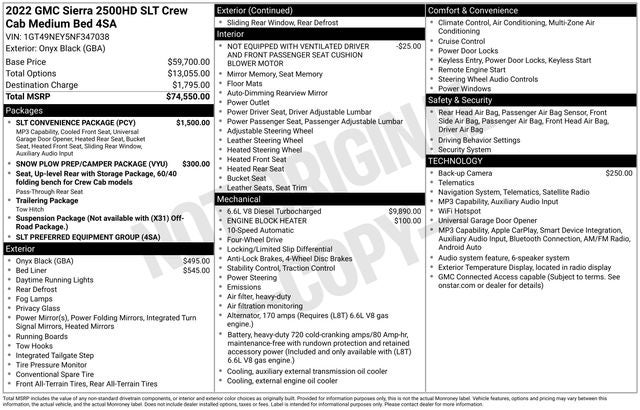 2022 GMC Sierra 2500HD 4WD Crew Cab Standard Bed SLT