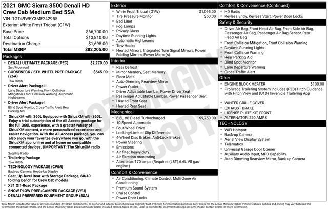 2021 GMC Sierra 3500HD 4WD Crew Cab Standard Bed Denali