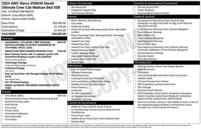 2024 GMC Sierra 2500HD 4WD Crew Cab Standard Bed Denali Ultimate