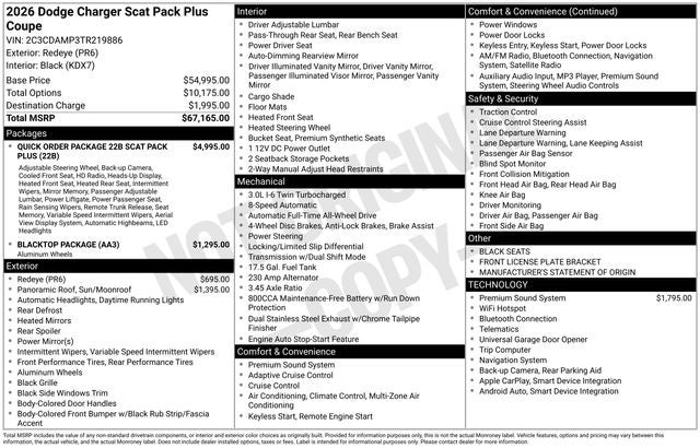 2026 Dodge Charger CHARGER SCAT PACK PLUS 2-DOOR AWD