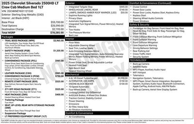2025 Chevrolet Silverado 2500HD 4WD Crew Cab Standard Bed LT