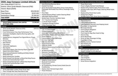 2026 Jeep Compass COMPASS LIMITED ALTITUDE 4X4