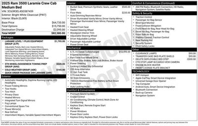 2025 RAM Ram 3500 RAM 3500 LARAMIE CREW CAB 4X4 6'4' BOX
