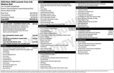 2025 RAM Ram 2500 RAM 2500 LARAMIE CREW CAB 4X4 6'4' BOX