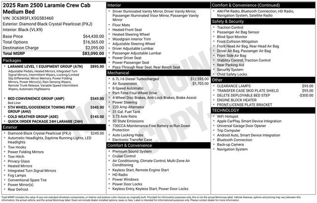 2025 RAM Ram 2500 RAM 2500 LARAMIE CREW CAB 4X4 6'4' BOX