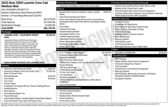 2023 RAM 2500 Laramie Crew Cab 4x4 6'4' Box