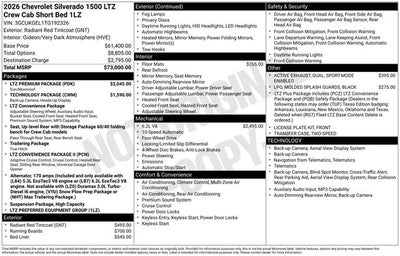 2026 Chevrolet Silverado 1500 4WD Crew Cab Short Bed LTZ
