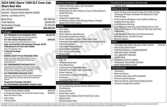 2024 GMC Sierra 1500 4WD Crew Cab Short Box SLT