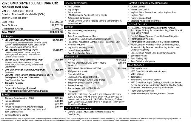 2025 GMC Sierra 1500 4WD Crew Cab Standard Box SLT