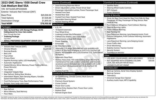 2023 GMC Sierra 1500 4WD Crew Cab Standard Box Denali