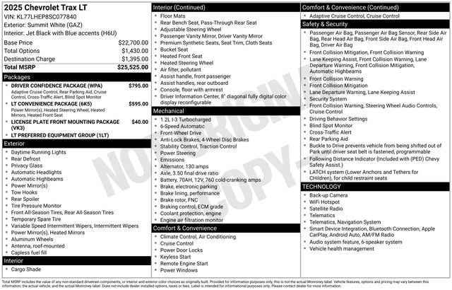 2025 Chevrolet Trax FWD LT