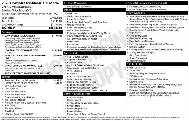 2026 Chevrolet Trailblazer AWD ACTIV