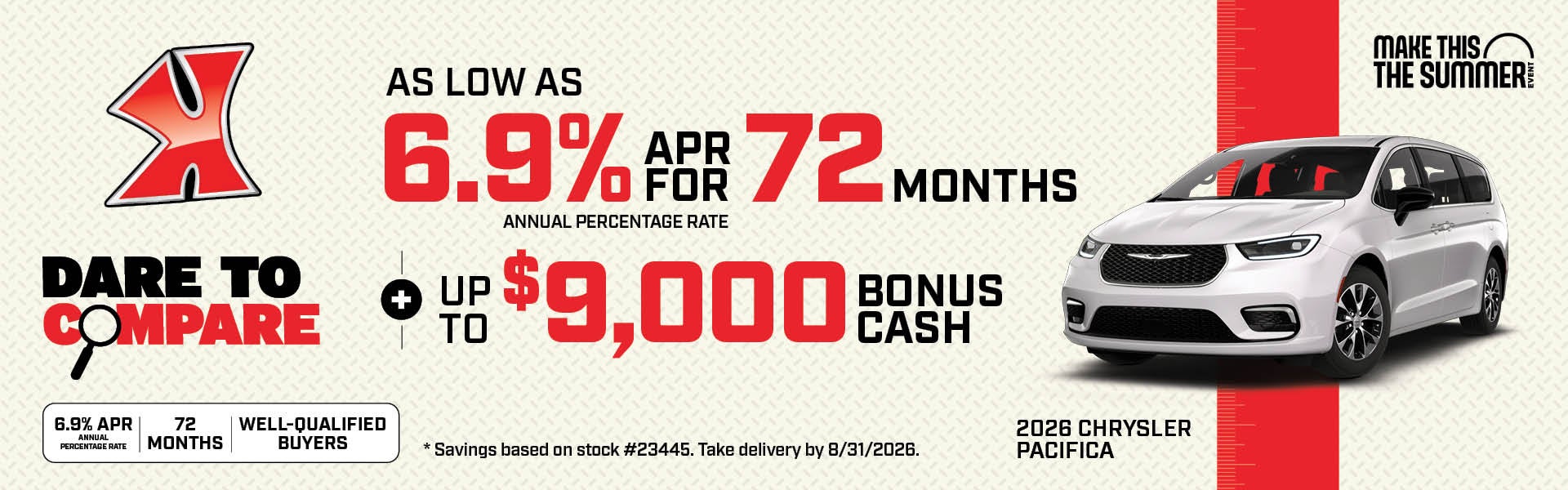 Get rates as low as 6.9% on Pacifica at Karl Chrysler Dodge Jeep Ram of Marshalltown