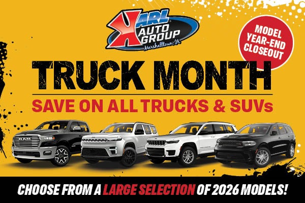 It's Truck Month at Karl Chrysler Dodge Jeep Ram of Marshalltown