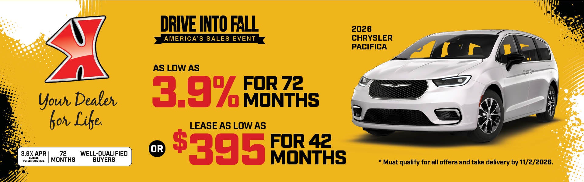 Lease payments as low as $395 on Pacifica at Karl Chrysler Dodge Jeep Ram of Marshalltown