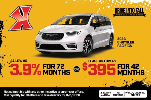 Lease payments as low as $395 on Pacifica at Karl Chrysler Dodge Jeep Ram of Marshalltown