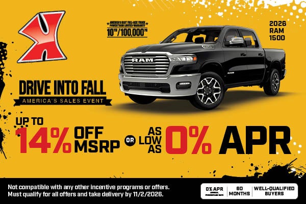 Up to 14% below MSRP on Ram 1500 at Karl Chrysler Dodge Jeep Ram of Marshalltown