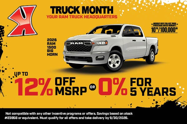 Get 0% for 5 years on Ram at Karl Chrysler Dodge Jeep Ram of Marshalltown